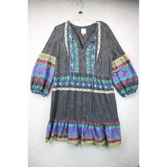Violet Weekend Long Balloon Sleeves Dress-Size 16-Boho-Hippie-Soft - Picture 1 of 9